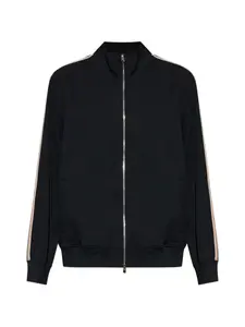 Застегивающийся на молнию полосатый свитшот Paul Smith, черный