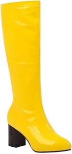 Женские высокие ботинки до колена из лакированной кожи, длинные ботильоны, осенне-зимний стиль, для женщин большого размера Generic, Yellow