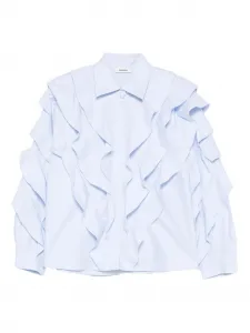 Рубашка с оборками Sandro, синий