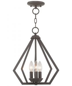 Prism 3 - Световой металлический кулон 14 дюймов Livex, цвет bronze