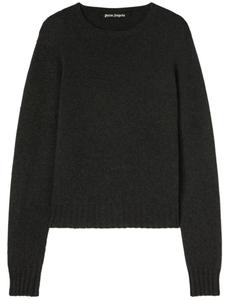 Palm Angels шерстяной свитер с изогнутым логотипом, серый