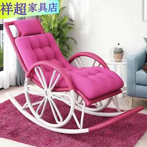 Fantasy Кресло-качалка из ротанга для отдыха (комплект) розовые колёса, подушка сиденья и коврик