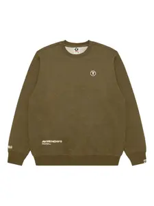 Свитер с круглым вырезом и нашивкой-логотипом Aape By A Bathing Ape, зеленый