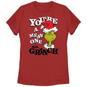 Футболка с графическим принтом «Доктор Сьюз, ты злой, мистер» для подростков Grinch, красный