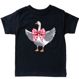 Футболка Valentine goose coquette с коротким рукавом для малышей The Juniper Shop, Black