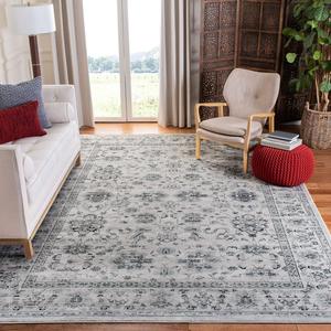 Ковер SAFAVIEH, 244 x 305 см, Vintage Collection, Grey & Ivory, восточный традиционный дистресс-дизайн, без линьки и простой в уходе, идеален для помещений с высокой проходимостью в гостиной, спальне (VTG430A)