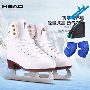 HEAD F200 утепленные коньки для фигурного катания с флисовой подкладкой для детей и взрослых, женские начальные коньки с предварительно заточенными лезвиями, набор (коньки + чехлы для лезвий + рюкзак + мягкие наколенники) для начинающих, синий, размер 31