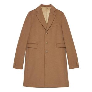 Пальто camelhair coat with cities label 'light brown' Gucci, коричневый