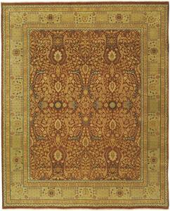 Ковер SAFAVIEH, 244 x 305 см, - коллекция Haj Jalili - большой - Rust & Gold, ручная вязка, традиционный восточный шерстяной, идеально для гостиной, спальни, офиса, столовой (HJ1317B)