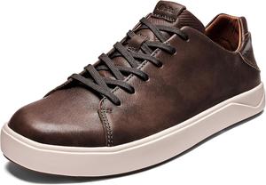 Мужские водонепроницаемые кожаные кроссовки OLUKAI Lae'ahi Li 'Ili, универсальная повседневная обувь, комфорт и поддержка на весь день, улучшенное сцепление и устойчивость, Dk Wood/Dk Wood