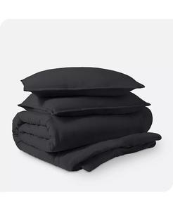 Ультрамягкий пододеяльник и комплект накидок King, вымытый песком Bare Home, черный