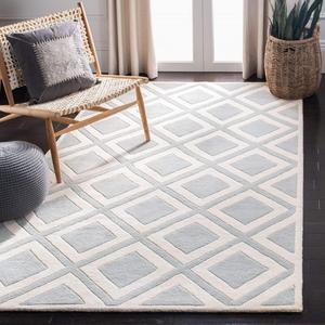 Ковер ручной работы SAFAVIEH, 122 x 183 см,  Chatham Collection Grey/Ivory CHT759E геометрический премиум шерстяной