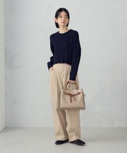 Сумка-шоппер с ленточной складкой Mono Comme Ca, цвет Beige