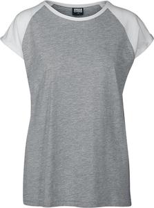 Футболка Urban Classics Ladies Contrast Raglan Tee, пятнистый серый/белый