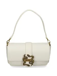 Сумка-сэтчел с пряжкой в виде змеи Just Cavalli, белый