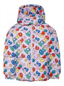 Плащ с капюшоном и принтом Earth Friends Stella McCartney Kids, фиолетовый