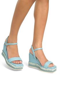 Босоножки на танкетке CON CIERRE HEBILLA - High heeled sandals Alma en Pena, цвет Azul Jaspeado