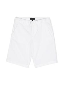 Emporio Armani logo-plaque bermuda shorts, белый