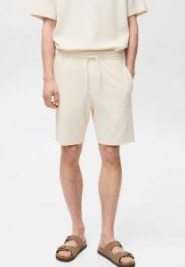 Шорты Mango TEXTURED WITH DRAWSTRING, Off-White