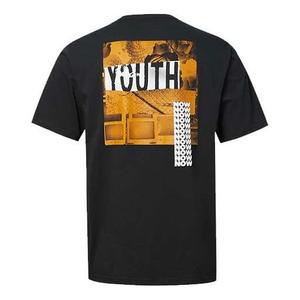 Футболка men's alphabet printing short sleeve black Converse, черный