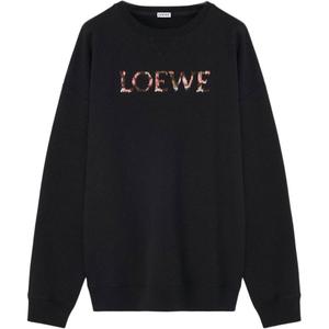 Свитшот с вышитым логотипом LOEWE, черный