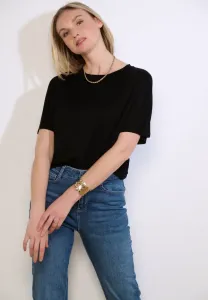 Свободная базовая футболка с коротким рукавом Lolaliza, Black