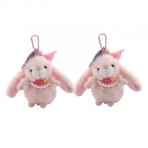Очаровательный Xiaomi Rabbit, плюшевый кулон с кроликом в праздничной шапочке, высота 11см Handsome, розовый