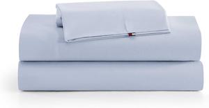 Tommy Hilfiger Комплект постельного белья, 203x274 см, светло-голубой, влагоотводящий хлопок, с глубокими карманами и наволочкой