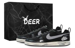 Nike Кроссовки для скейтбординга Court Borough DEER New Era Abrasion Resistant Low top мужские черно-бело-серые