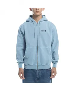 Толстовка на молнии, окрашенная пигментом светло-голубого цвета Bott, синий
