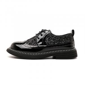 Детские кожаные туфли Kids Low-top Black Purr Than Babe, черный