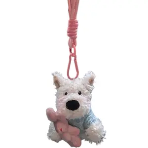 Плюшевый брелок груфф собака плюшевая игрушка милый щенок кукла 10см Jinnew, розовый/белый