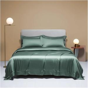 Generic Комплект постельного белья из зеленого шелка однотонный