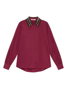 Рубашка с декорированным воротником Maliparmi, красный