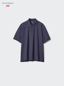 Поло из ткани пике Dry с узором Uniqlo, 69 navy