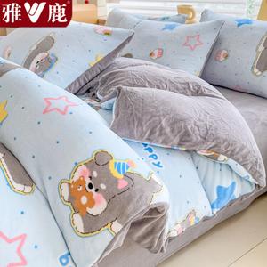 Yalu Пододеяльник из молочного флиса 150x200x230 см, утолщенный, цвет M布丁狗