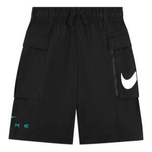 Шорты с принтом, эластичная талия, прямые шорты Nike, черный