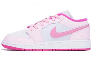 Jordan Баскетбольные кроссовки Air 1 с антискользящим и износостойким покрытием, низкие, винтажные, женские, розовые, белые