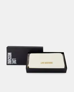 Средняя сумка-кошелек с молнией Love Moschino, цвет Crudo