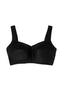 Рельефный бюстгальтер с прозрачным кружевом, без косточек sheego, черный