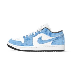 Jordan Кроссовки Air 1 Blue Tide устойчивые к истиранию низкие винтажные баскетбольные unisex синий белый