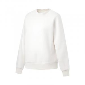 Женская толстовка Li Ning, цвет шампанское, белый, на флисовой подкладке, с круглым вырезом, средней толщины