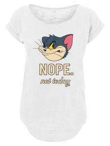 Длинная футболка с изображением Тома и Джерри из сериала Нет, не сегодня белого цвета F4NT4STIC