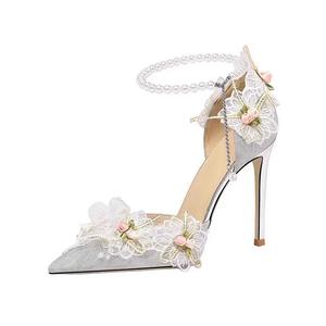 Женские туфли на тонком каблуке, серебристые LIANGHUO, Silver (5Cm)