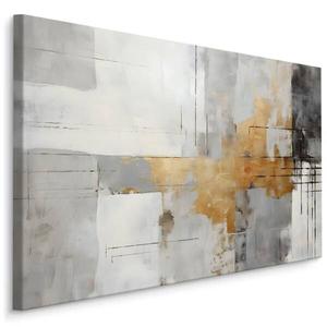 Картина на холсте Muralo Abstraktion moderne Muster, 100x70x70 см цвет beige/schwarz/grau/weiß