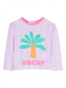 Полосатый топ с длинными рукавами и защитой от солнца Billieblush, розовый