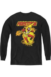 Футболка с длинным рукавом DC Comics Firestorm для молодежи Gildan, черный