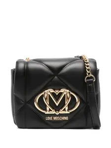 Стеганая сумка через плечо с логотипом Love Moschino, черный