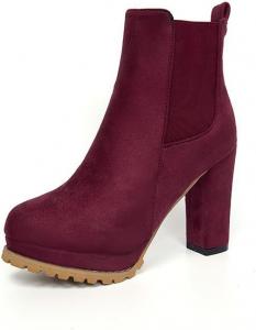 Модные женские ботильоны на высоком каблуке с платформой, острым носком, застежкой на молнию, подошвой с протектором, двойной эластичной вставкой, в ретро-стиле, для платья, улицы, прогулок, свадеб и вечеринок Ulalaza, S8-Rose