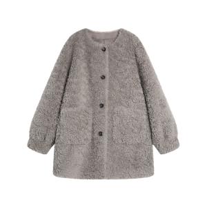 ELLE Вельветовая куртка женская бежевая coffee без воротника утепленная